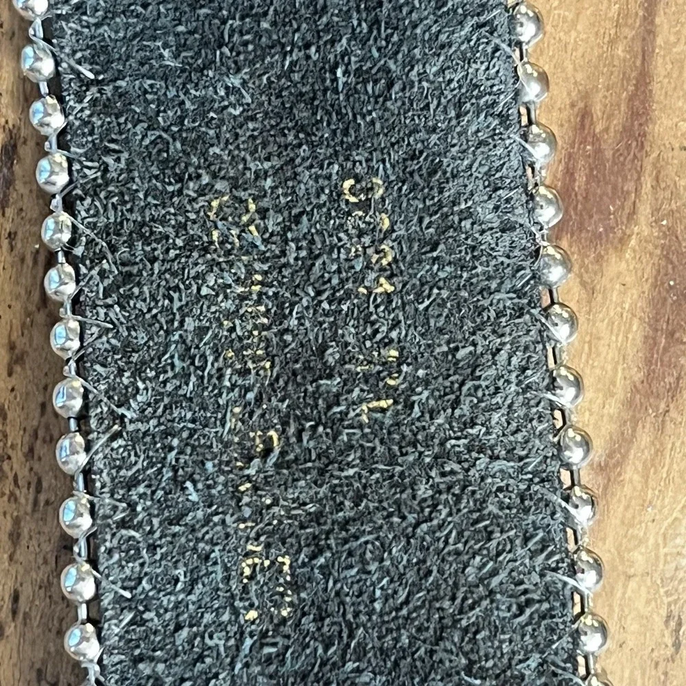 B.B. Simon Leather Belt  Black Crystal Leather 34 XL  Western Festival Rhineston